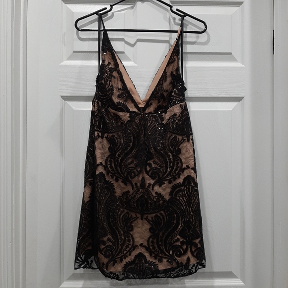 Free People Shimmers Night Mini Dress Size 10 - Picture 5 of 7